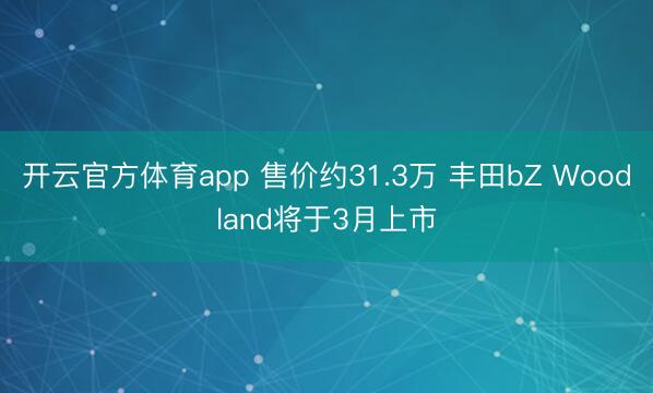 开云官方体育app 售价约31.3万 丰田bZ Woodland将于3月上市
